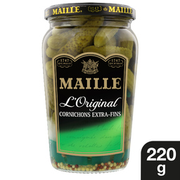 MAILLE Cornichons extra fins cueillis main sélection grand croquant 220g