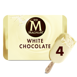 MAGNUM Gelado em pau chocolate branco 4 peças 316 g
