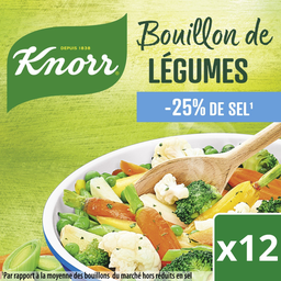 Knorr Bouillon De Légumes -25% De Sel Sans Conservateur 12 Tablettes 109G
