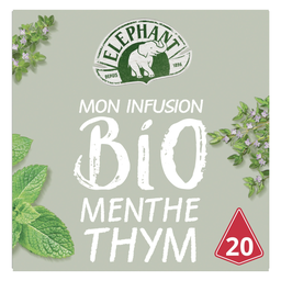 ELEPHANT Infusion bio menthe thym 26 g