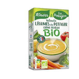 Knorr Soupe Veloutée Bio De Légumes Du Potager À La Crème Fraîche 4 Personnes 1L
