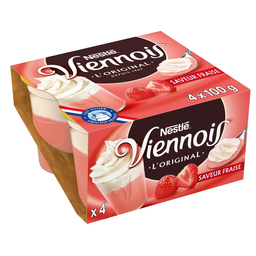 VIENNOIS Liégeois de morango 4 copos de 100 g