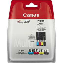 CANON Cartouche d'encre CLI-551 Noir, Cyan, Magenta, Jaune Multipack 4x7 ml