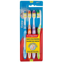 COLGATE Brosses à dents medium 4 brosses