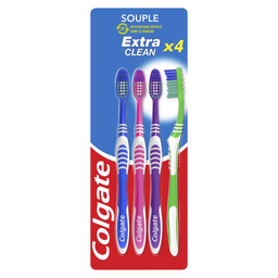 COLGATE Brosses à dents souple 4 brosses
