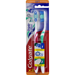 COLGATE Escovas de dentes Triple Action, soft, pacote de 2