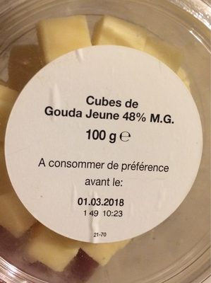 [8715454000422] GRAND FRAIS Gouda Young Cheese Cubes 100 g