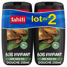 TAHITI Gel douche rafraîchissant bois des tropiques 2x250 ml