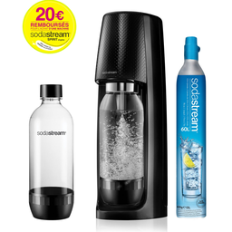 SODASTREAM Máquina de água com gás Spirit preta + 2 garrafas 1L