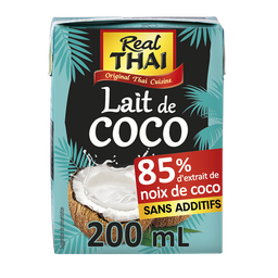 REAL THAI Lait de coco UHT premium saveur brique 200 ml