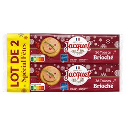 JACQUET Tostadas redondas tipo brioche para foie gras 2 paquetes de 250 g