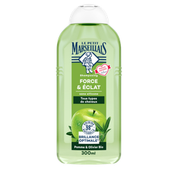 Le Petit Marseillais Shampooing Fore Et Éclat Pomme Et Olivier Bio Tous Types De Cheveux Sans Silicone 300Ml