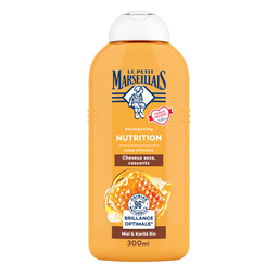 Le Petit Marseillais Shampooing Nutrition Miel Et Karité Bio Sans Silicone Cheveux Secs Et Cassants 300Ml