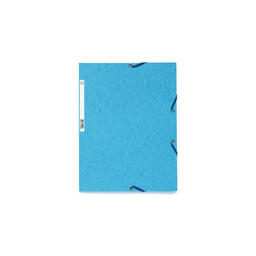 EXACOMPTA Carpeta de 3 solapas con elásticos 24x32cm azul turquesa 390g