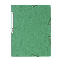 EXACOMPTA Carpeta de 3 solapas con gomas 240x320 cartulina lustrada verde