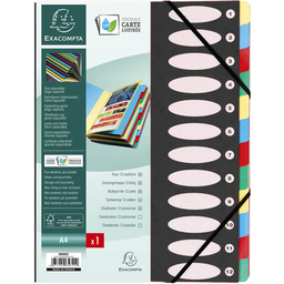 EXACOMPTA Clasificador 12 posiciones negro 245x315mm