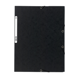 EXACOMPTA Carpeta de Gomas 3 Solapas 240X320 Cartulina Lustrada Negro 390 g