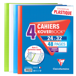CLAIREFONTAINE Cahier piqure avec rabats 24x32cm 48 pages