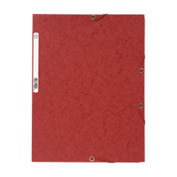 EXACOMPTA Carpeta de 3 solapas con elásticos 24x32cm cartulina lustrada roja