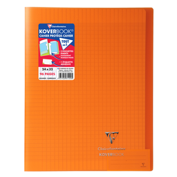 CLAIREFONTAINE Cahier 24x32cm Grands carreaux 96 pages Koverbook