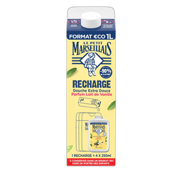 Le Petit Marseillais Recharge Crème De Douche Extra Douce Lait De Vanille Sans Colorants 1L