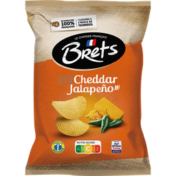 BRETS Chips ondulées saveur Cheddar Jalapeño 125 g