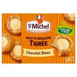 ST MICHEL Galleta esponjosa rayada con chocolate blanco 180 g