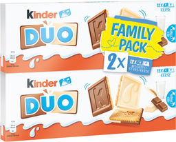 Kinder Duo Biscuits Nappés De Chocolat Au Lait Et Chocolat Blanc 2X12 Biscuits 2X300G