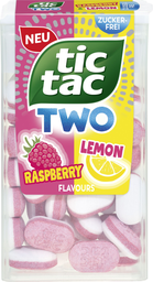 TIC TAC Pastilles bigoût framboise et citron sans sucres 39 g