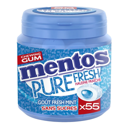 MENTOS Pastilha Elástica Pure Fresh Menta Fresca sem açúcar 55 pcs