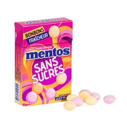 MENTOS Rebuçados tenros drageados sabor fruta sem açúcar 19,50 g