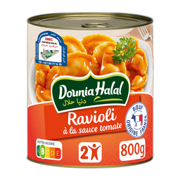 DOUNIA HALAL Ravioli halal à la sauce tomate en conserve 800g