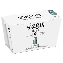 SIGGI'S Skyr nature 0% MG 2 potes de 140 g