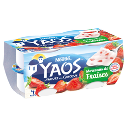 YAOS Yaourts à la Grecque Morceaux de Fraise