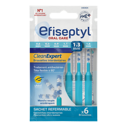 EFISEPTYL Cepillos Interdentales Clean Expert Antibacteriano 1.3mm - Pack de 6
