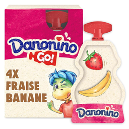 DANONE Danonino yaourt à boire fraise banane gourde 4x70g