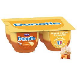DANETTE Crème dessert vanille sur lit de caramel 4x125 g