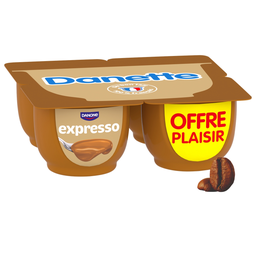 DANETTE Danone Crème dessert café Les 125 g