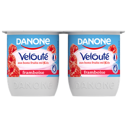 Danone Velouté Yaourt Brassé Aux Fruits Mixés Framboise 4X125G