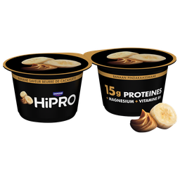 HIPRO Yaourts beurre de cacahuète banane protéiné 0% MG