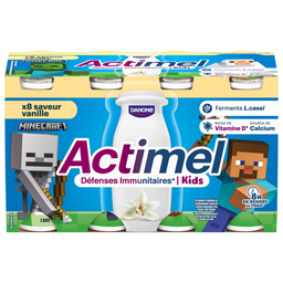 ACTIMEL Yaourt boire aromatisé vanille 8x100 g