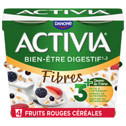 ACTIVIA Yaourts aux fruits rouges et céréales bifidus