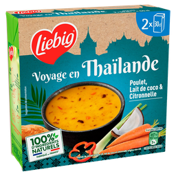 LIEBIG Sopa Viaje a Tailandia Pollo, Leche de Coco & Hierba Limón 2 x 30 cl