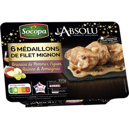 SOCOPA L'absolu medalhões de lombo brunoise de maçãs figos passas armagnac 6 peças 300 g