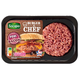 SOCOPA Burger du chef porc goût bacon 220 g