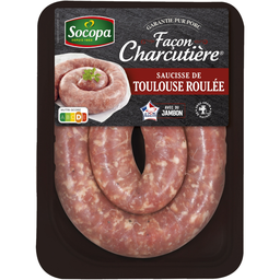 SOCOPA Saucisses de Toulouse Roulée Façon Charcutière 400 g