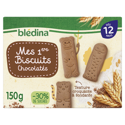 BLEDINA Biscuits Bébé dès 12 mois chocolatés Mes 1ers biscuits