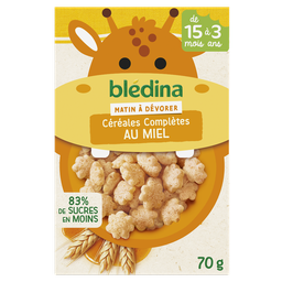 BLEDINA Mini matin Céréales complètes au miel dès 15 mois 70g