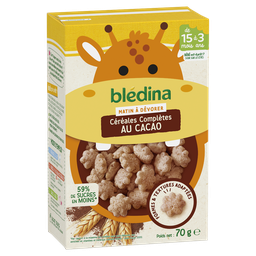 BLEDINA Céréales bébé dès 15 mois complètes au cacao Mini Matin