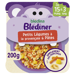 BLÉDINA Plat bébé du Soir dès 15 mois Légumes à la Provençale Pâtes Blédiner